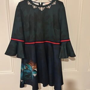 Ted Baker Navy Dress with Jewel Detail